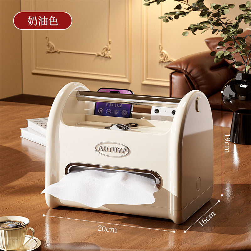 Household living room tissue box ornament remote control storage box creative multi-function light luxury coffee table high value pumping carton