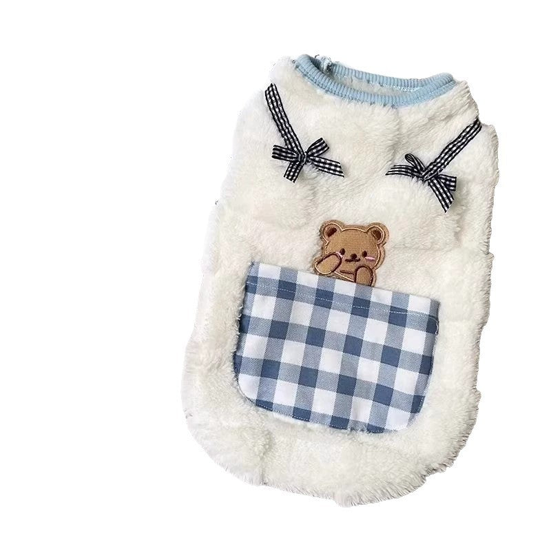 Cat clothes autumn and winter anti-hair loss warm velvet vest British short ragdoll cat blue cat pet cat clothes