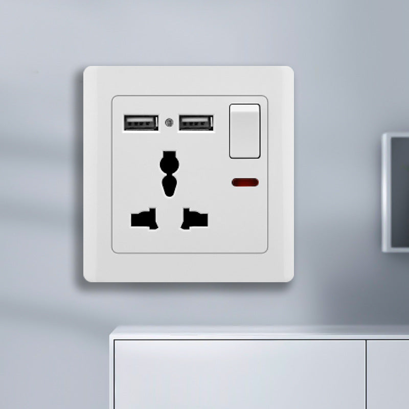 Manufacturer Wholesale Engineering Switch Socket Type 86 Wall Switch Panel Open Double Control Five Hole Sitting Plug Plug
