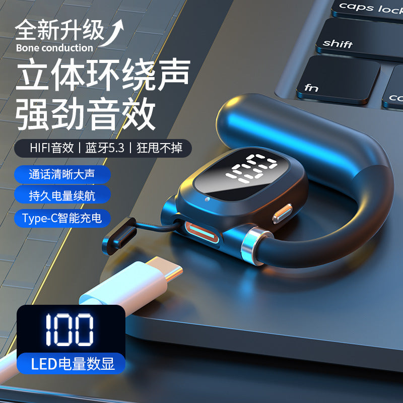 Boys and girls running 2025 new rotatable wireless bluetooth headset single ear hanging ear gift wholesale