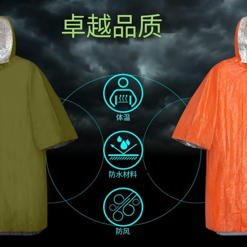 PE aluminum film to keep warm and prevent hypothermia, outdoor camping and hiking, emergency increase, emergency poncho, raincoat wholesale
