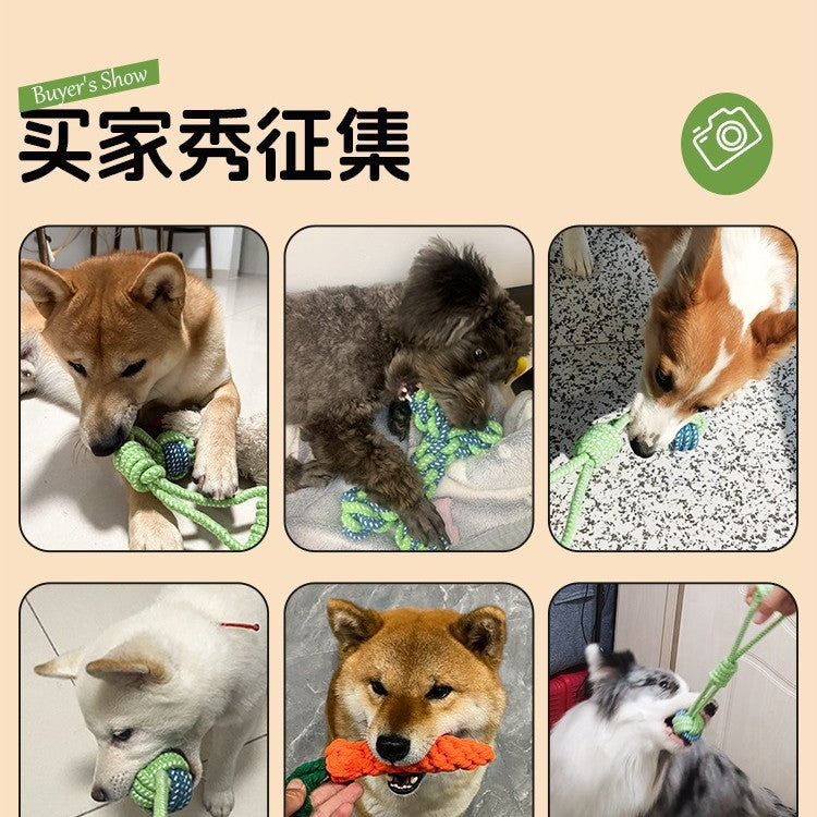 Dog Toys Grinding Teeth Bite-resistant Knot Slippers Small Medium Large Dog Teddy Golden Retriever Bigbear Pet Supplies