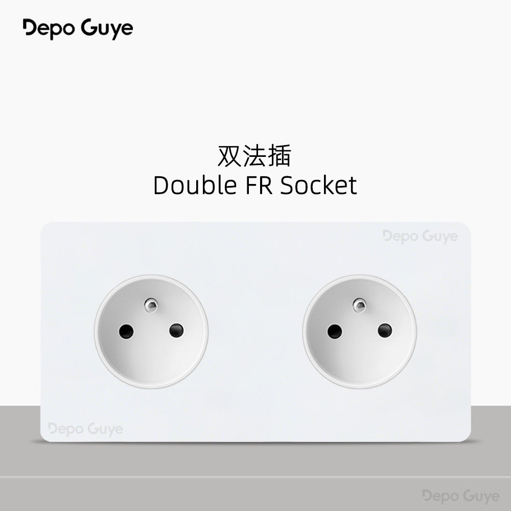 Foreign trade simple wind stainless steel switch panel 86 type concealed Hong Kong and Macao British standard European socket brass lever