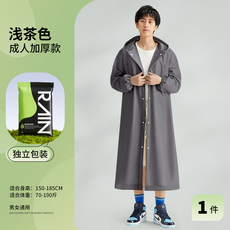 Non-disposable raincoat wholesale EVA adult thickened + outdoor hiking portable one-piece raincoat