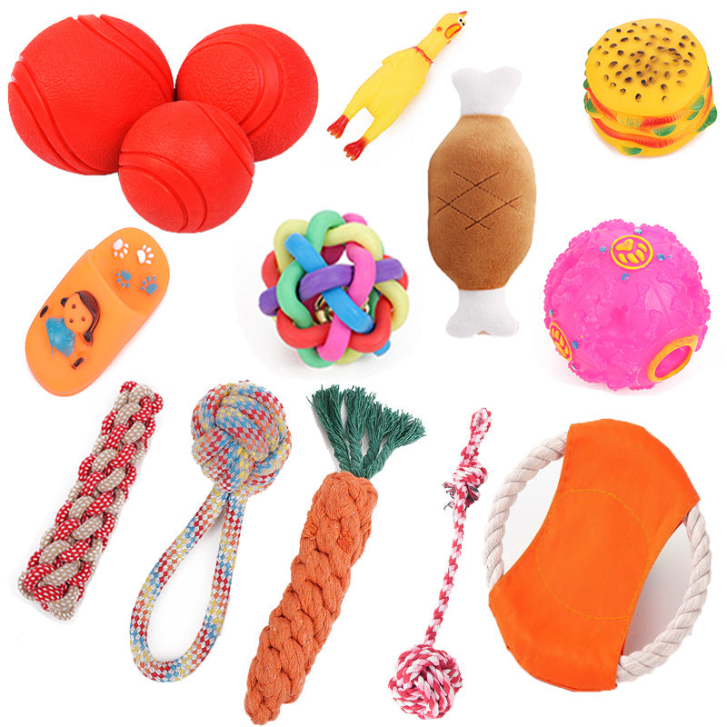Pet Dog Toys Frisbee Pet Ball Puppy Toys Bite-resistant Knot Self-Hi Carrot Teeth Grinding Toys