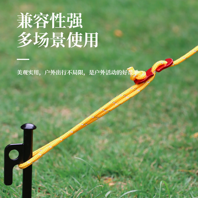 户外野营铝合金伞绳扣帐篷拉绳配件S型风绳扣三眼开口绳扣小号