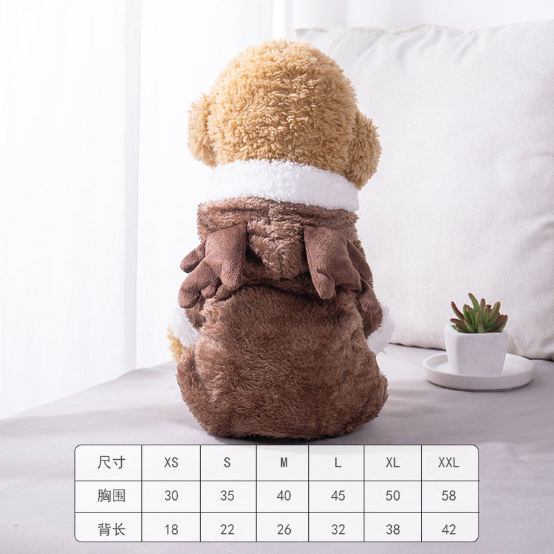 Pet clothes transformation clothes coral fleece autumn and winter dinosaur four-legged dog winter clothes cat pet clothing wholesale