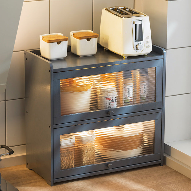 Kitchen countertops, seasoning shelves, storage shelves, supplies, finishing racks, layered multi-functional storage cabinets, cabinet artifacts