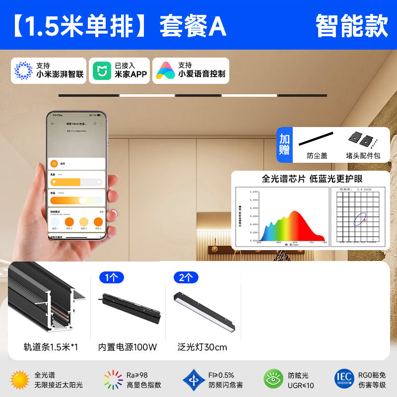 Smart Magnetic Track Light Embedded Embedded Package New Living Room No Main Light Lighting Applicable to Mobile App