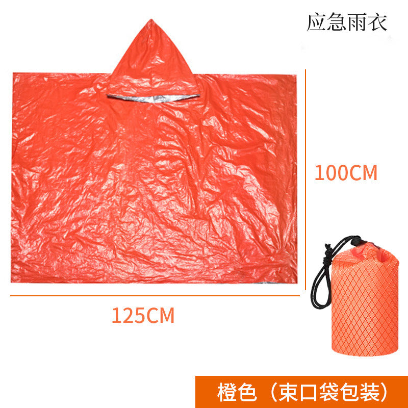 Cross-border outdoor first aid sleeping bag raincoat survival clothing emergency blanket warm and cold camping outdoor hiking equipment poncho