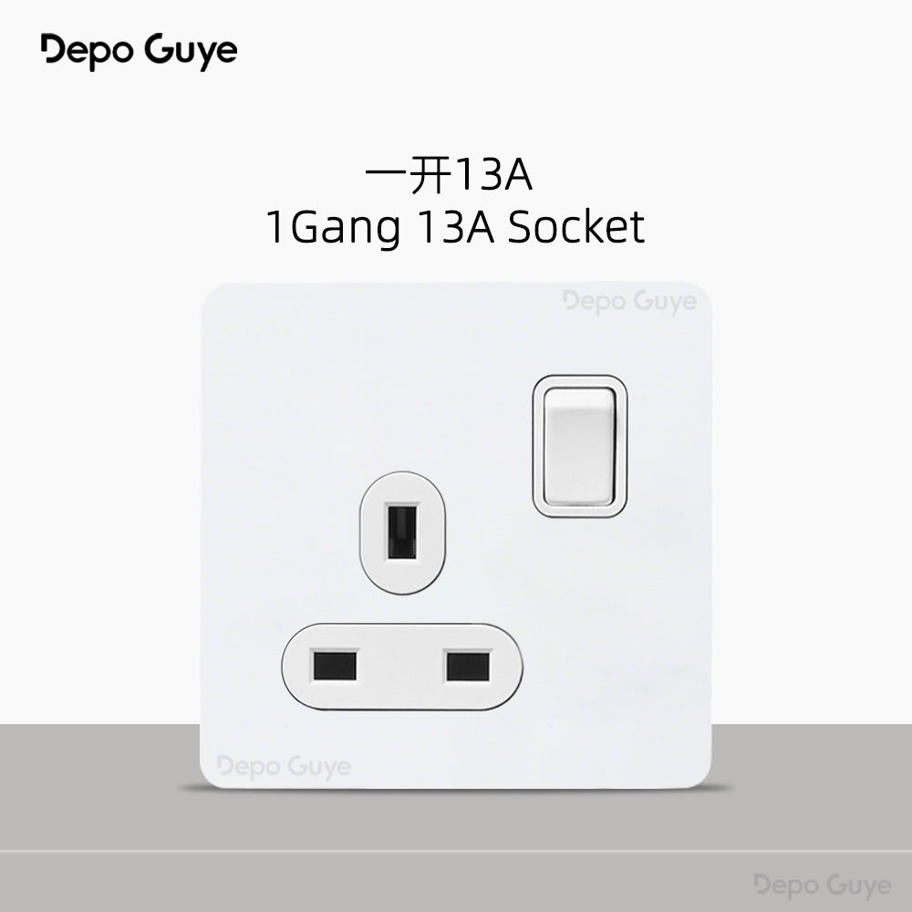 Foreign trade simple wind stainless steel switch panel 86 type concealed Hong Kong and Macao British standard European socket brass lever