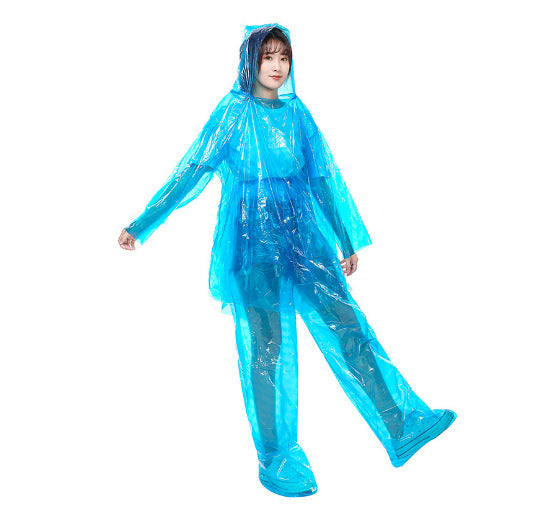 Disposable raincoat outdoor mountaineering portable travel raincoat thickened extra large portable raincoat spot supply