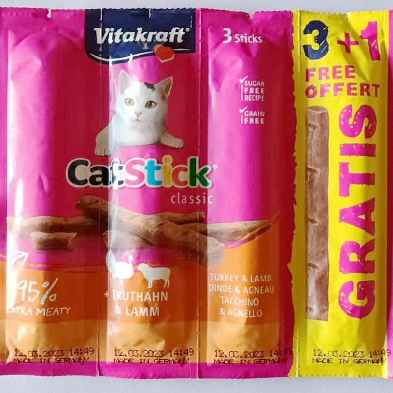 Wittacraft Cat Fish Strips Jerky Salmon Cod Turkey Rabbit German Cat Snacks Nutrition 4 pcs 24g