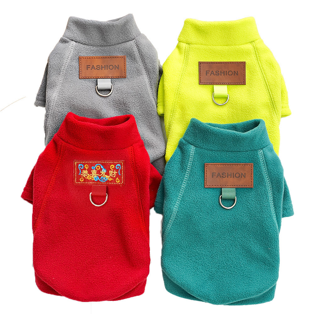 Cross-border new pet dog cat autumn and winter clothes velvet dog clothes cat clothing