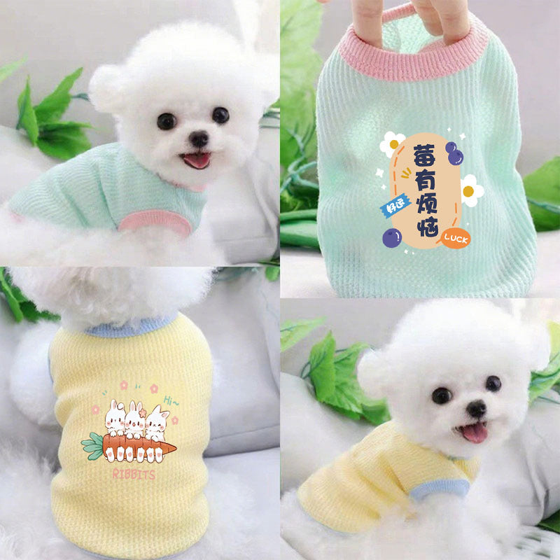 Pet clothes Spring and Autumn thin sling vest dog clothes teddy bear kitten Yorkshire Schnauzer