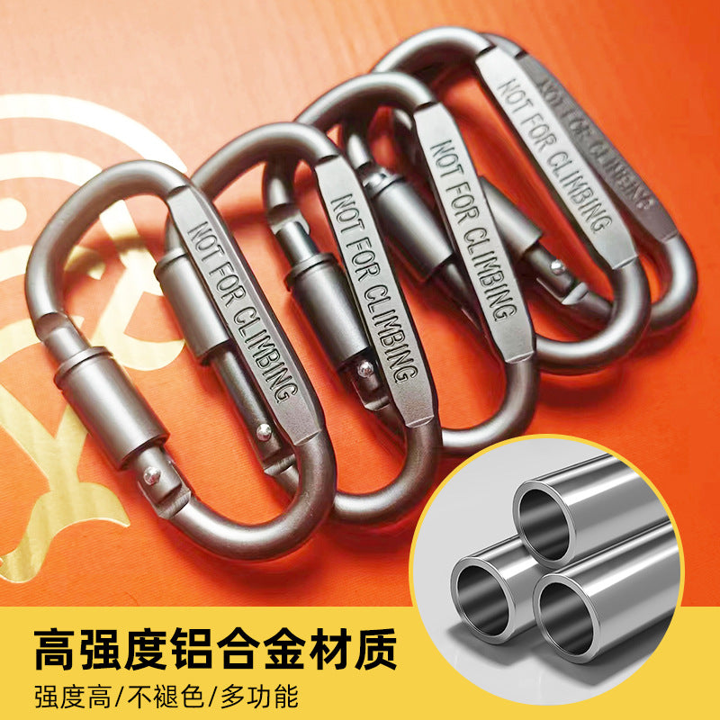 Outdoor aluminum alloy mountaineering buckle D-shaped hook Multifunctional fast buckle Camping equipment Safety buckle Key canopy