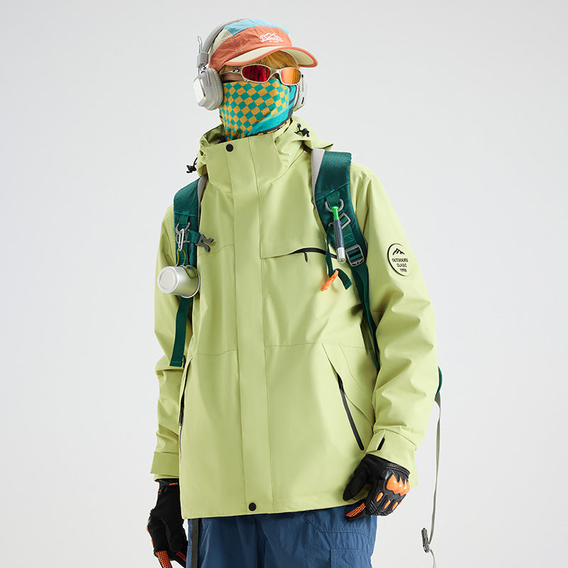 OOTD outdoor Luo Tuo, the same jacket, women's mountaineering suit, fleece liner, windproof and waterproof three-in-one jacket customization