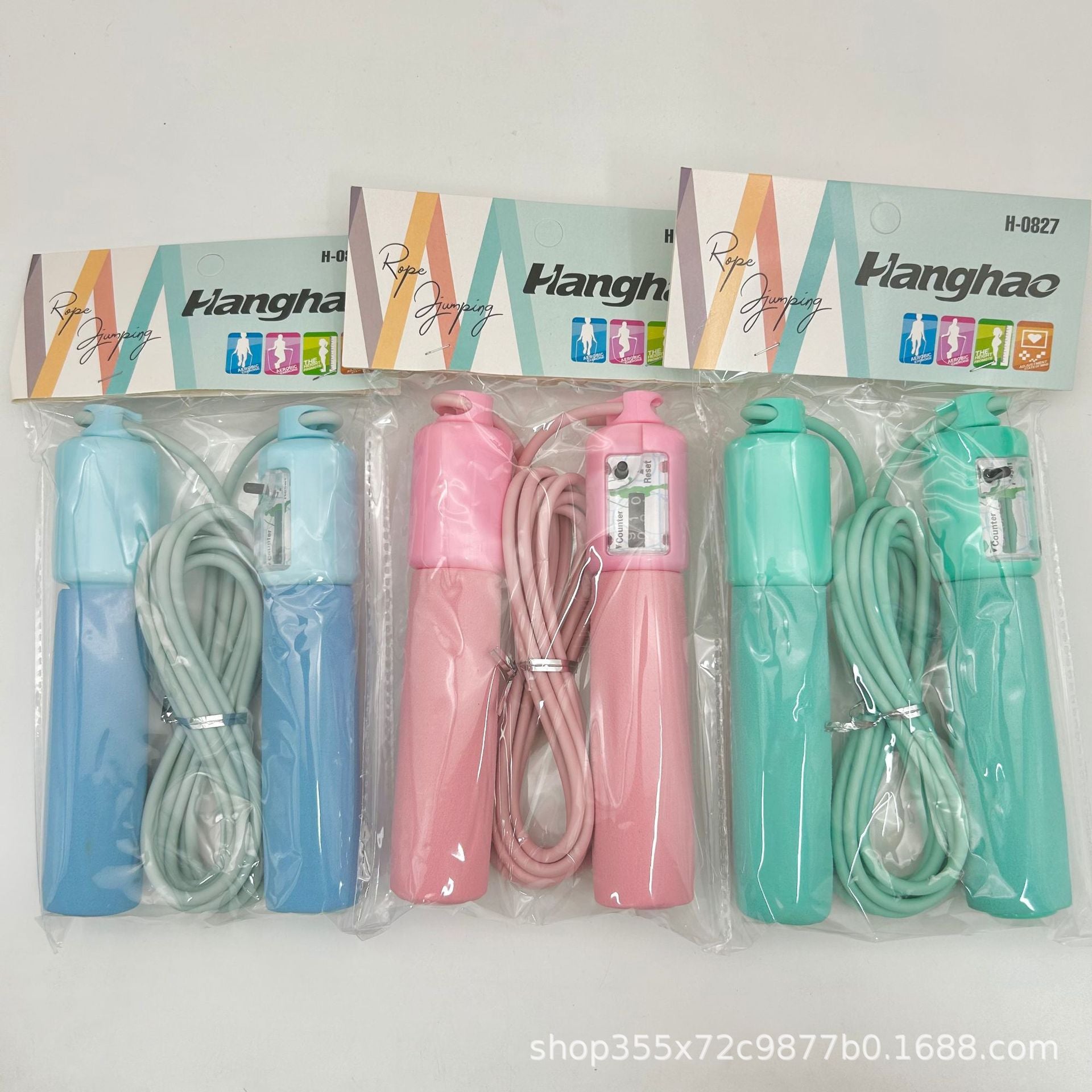 Wholesale student counting skipping rope rubber rope primary and secondary school students competition training sponge handle high school entrance examination practice skipping rope