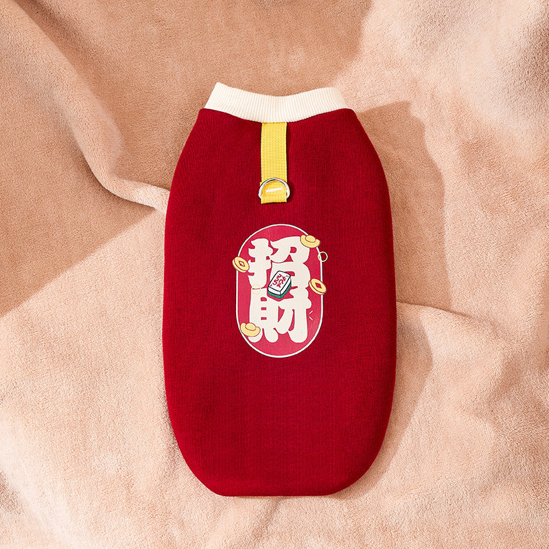 New Year's cat clothes winter warm cat New Year's winter clothes Muppet kitten velvet thickened warm festive clothes