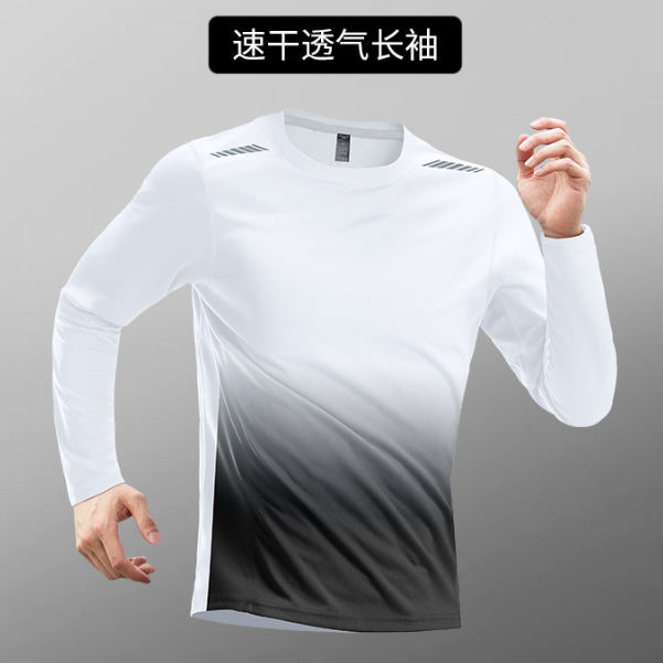 Sports quick-drying clothes long-sleeved t-shirt men's ice silk sunscreen summer thin breathable mountaineering running loose outdoor top