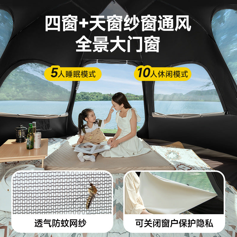 Tent field camping tent outdoor camping portable folding camping overnight equipment automatic thickened sun protection