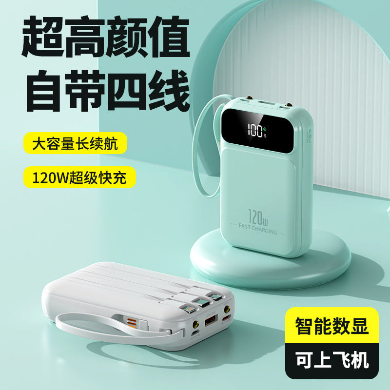 Mobile phone power bank 3C certification 20000mAh super fast charging large capacity mini portable with cable mobile power supply