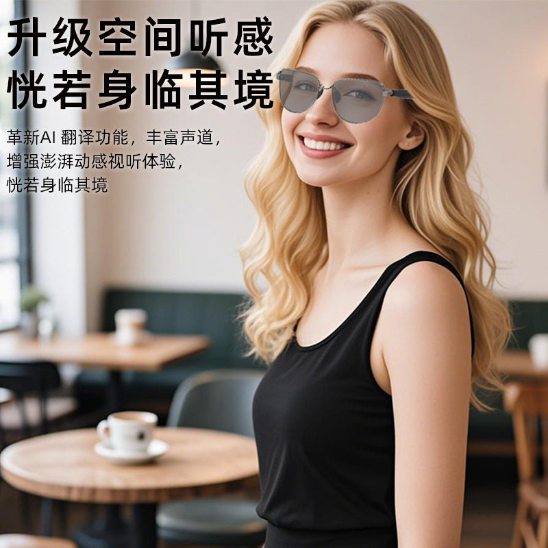 Factory direct sales smart glasses ai translation conference simultaneous interpretation bluetooth audio wearable device translation glasses