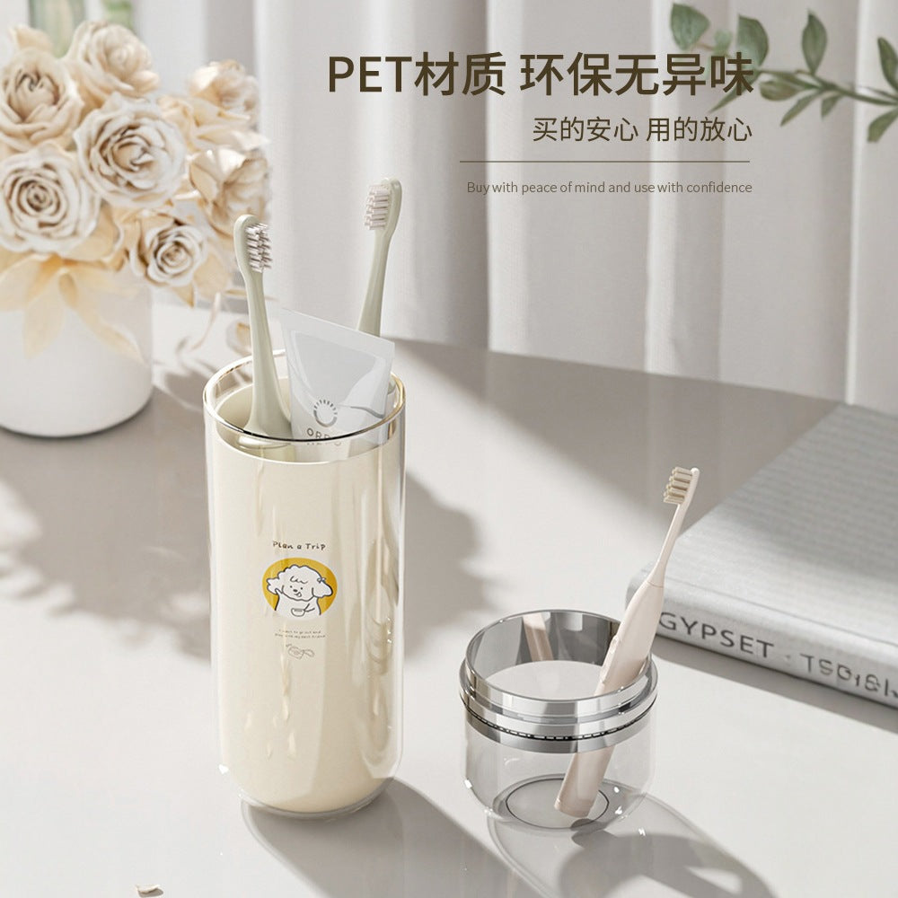 Travel Wash Set Portable Mouthwash Cup Toothbrush Cup Storage Box Student Dormitory Children's Three-piece Wash Cup