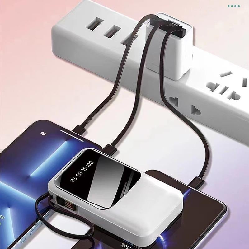 Comes with a three-wire 10,000mAh power bank, universal mobile phone, compact and portable mini outdoor mobile power wholesale