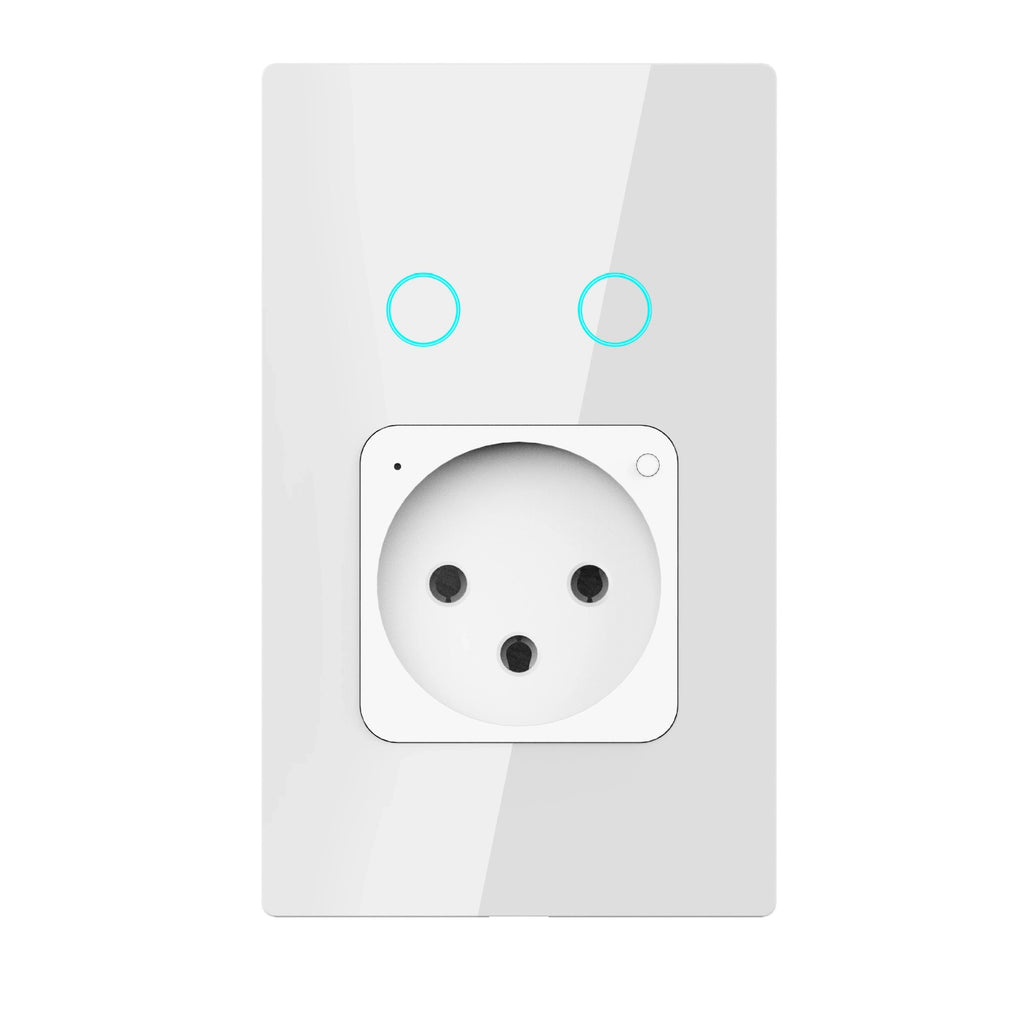 Israel Wall Socket Tuya Wifi Smart Light Switch Plug Socket Touch Glass Panel Remote Control