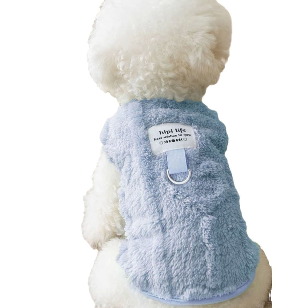Puppy dog clothes can be towed, autumn clothes, teddy, Bigbear, Pomeranian, cat, small dog cotton-padded clothes, velvet to keep warm and prevent hair loss