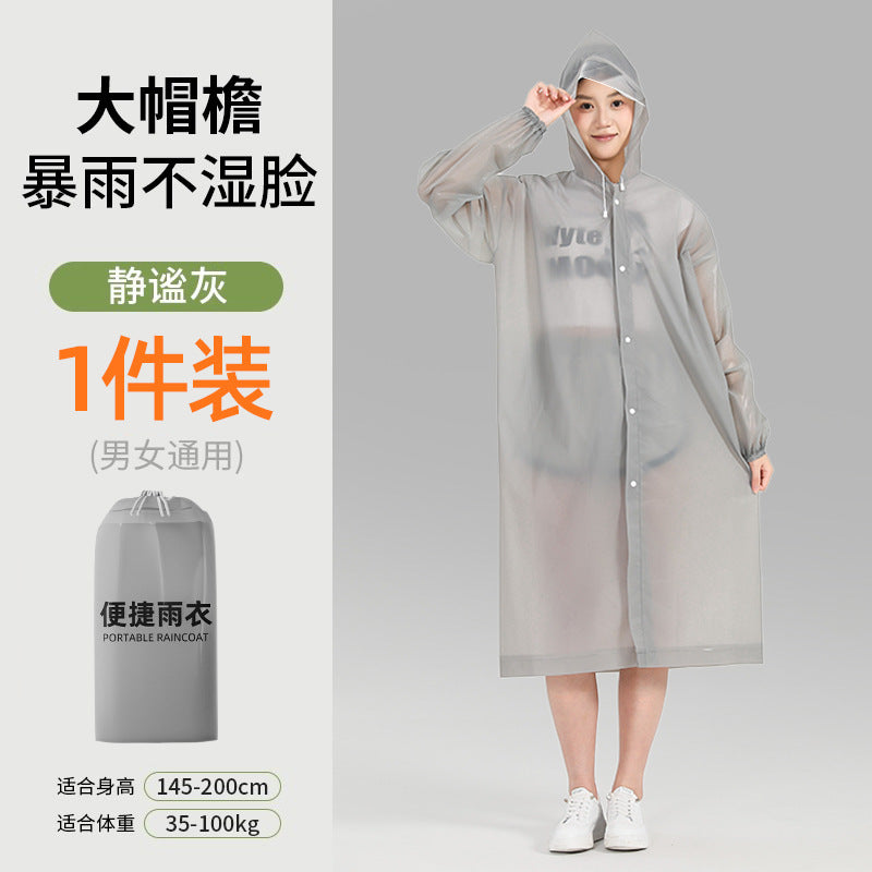Brim raincoat disposable adult outer wear long whole body rainstorm protection thickened portable outdoor mountaineering hiking