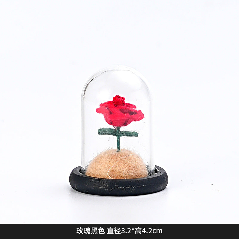 Creative and cute handmade ornaments Car desktop Home decoration Resin handicrafts Prince take flower small ornaments