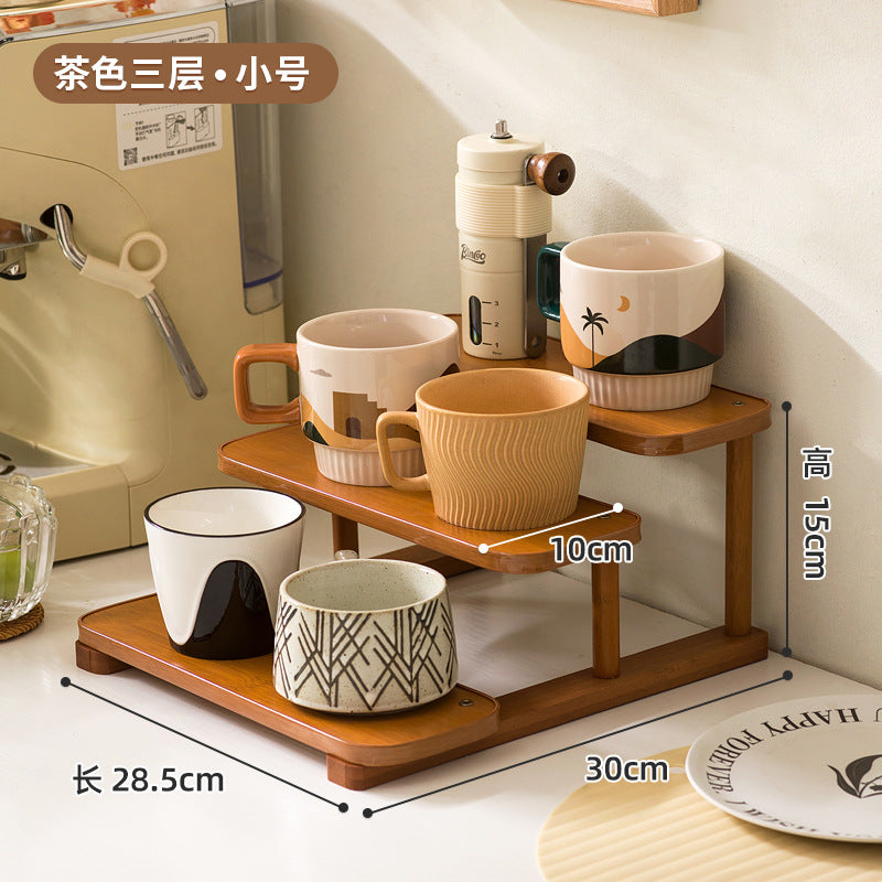 Desktop rack, cup storage shelf, dining table, countertop station, water cup, coffee cup, tea set, table small cup holder