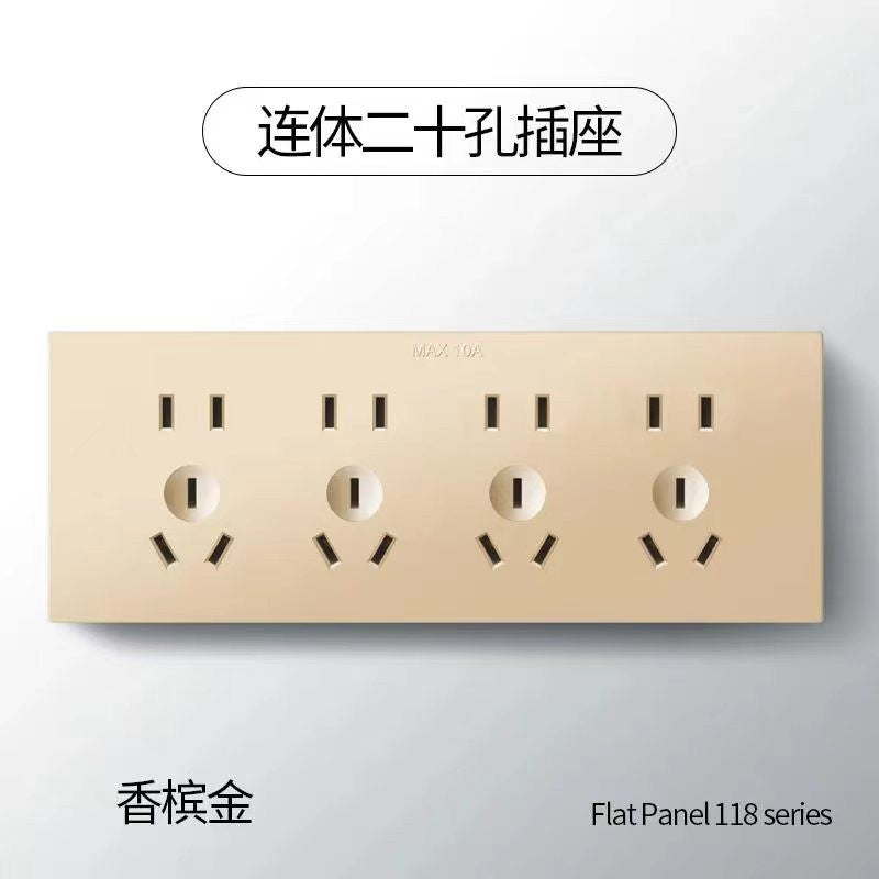 118 Concealed switch Siamese ten-hole socket in series New national standard 15 panel plug Household multi-function usb flame retardant