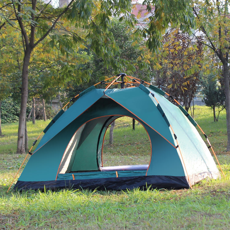 Tent Outdoor Beach 3-4 People Travel Automatic Camping Tent Double Camping Equipment Fake Double Layer