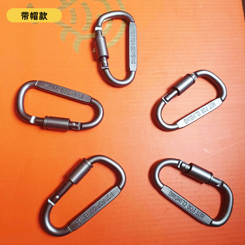 Outdoor aluminum alloy mountaineering buckle D-shaped hook Multifunctional fast buckle Camping equipment Safety buckle Key canopy