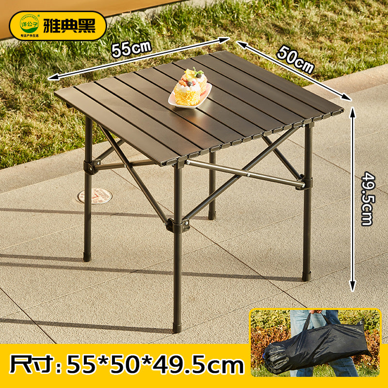 Outdoor folding table, egg roll table, camping table, portable picnic table and chairs, full set of camping equipment supplies