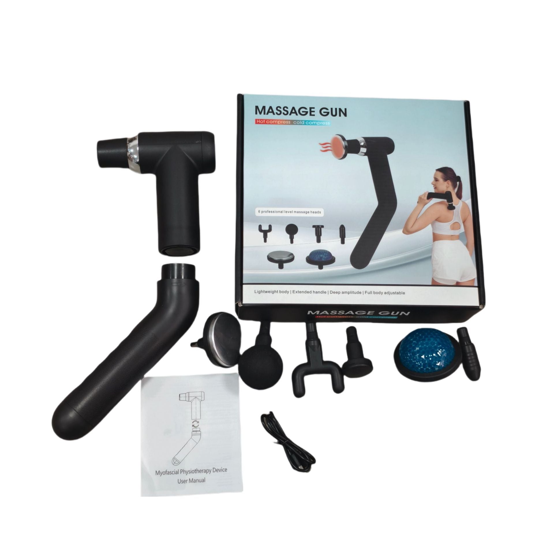 Russia's popular cold and hot compress fascia gun removable lengthened rehabilitation physiotherapy high-power muscle relaxation massager