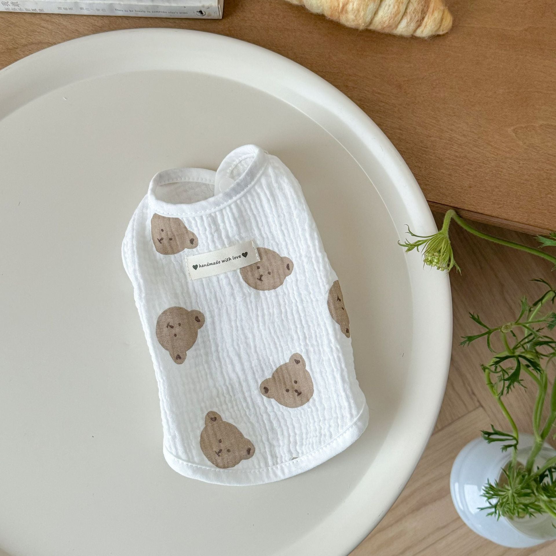 Summer Cotton cat clothes sleeveless cardigan gauze cute vest dog sunscreen vest thin anti-hair loss