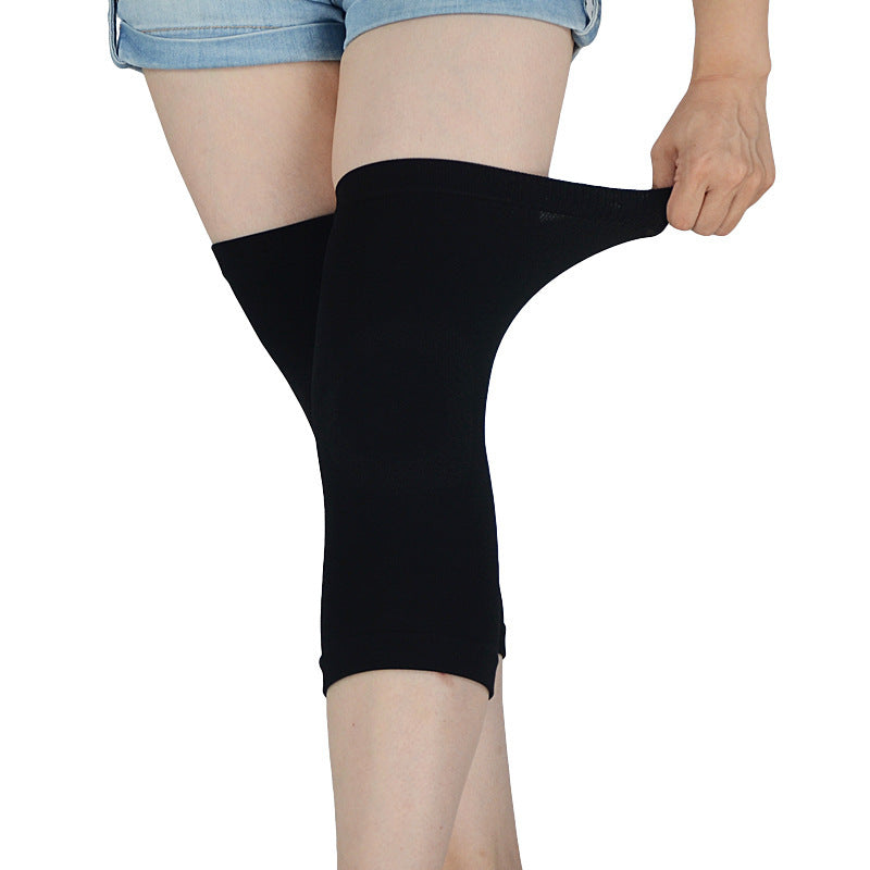 Knitted nylon warm knee pads autumn and winter sports cold protection leg pads gold fleece lined with fleece spring support anti-sprains