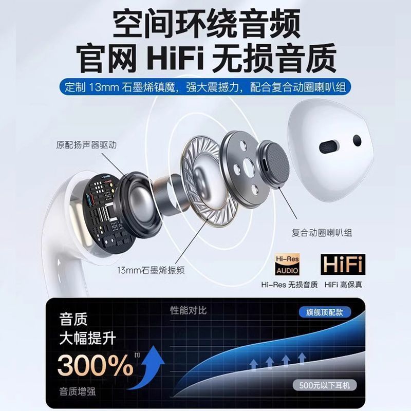 Huaqiang North Bluetooth Headset High Sound Quality Sports Noise Cancellation Headset 2025 New Wireless Bluetooth Headset Air7 Seventh Generation