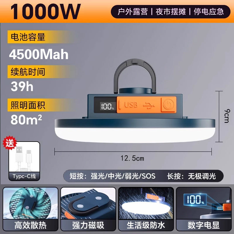 Charging camping lighting, long battery life and large capacity stall magnetic attraction cross-border outdoor led night market emergency light