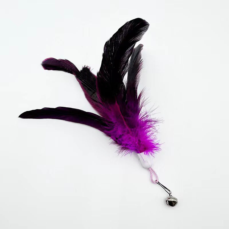 Cat toy cat teaser stick feather bell replacement head pet plush toy cat teaser artifact to relieve boredom pet toy