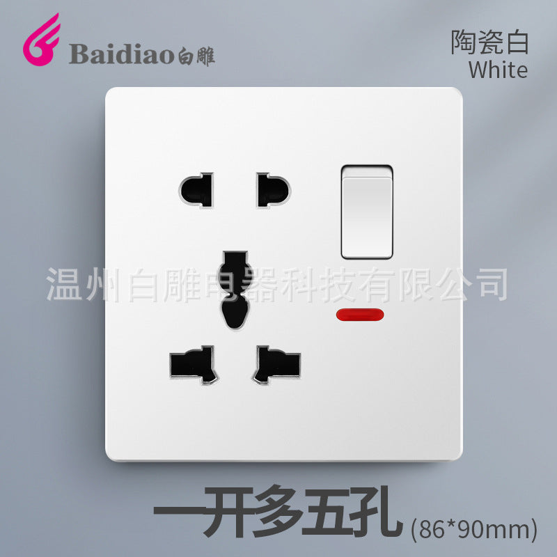 British standard switch socket British one-open 13A socket Multifunctional five-hole USB socket panel British standard European standard US standard