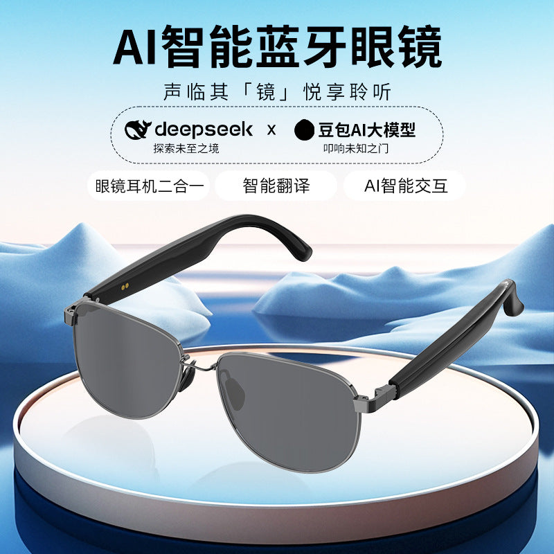 Factory direct sales smart glasses ai translation conference simultaneous interpretation bluetooth audio wearable device translation glasses