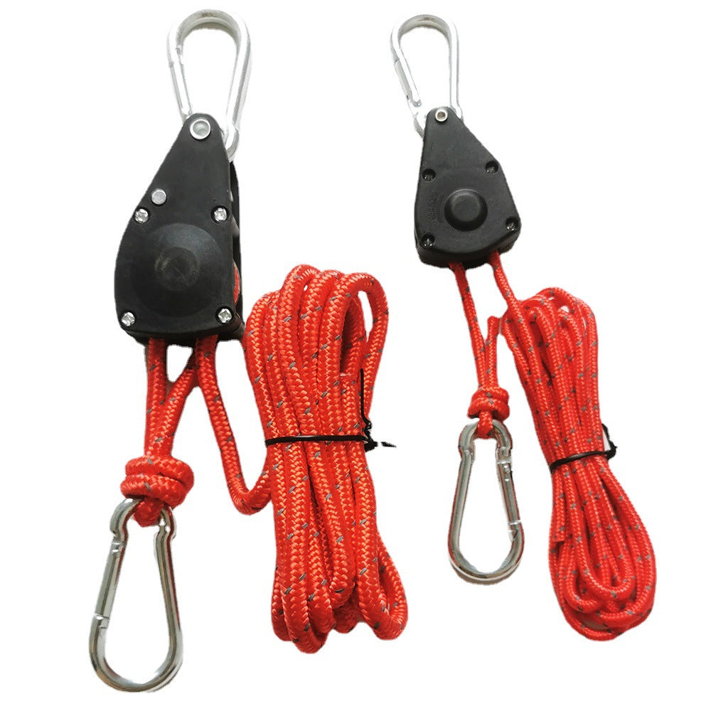 Outdoor camping canopy wind rope tent rope bold tensioner pulley buckle regulator reflective windproof rope lifting rope