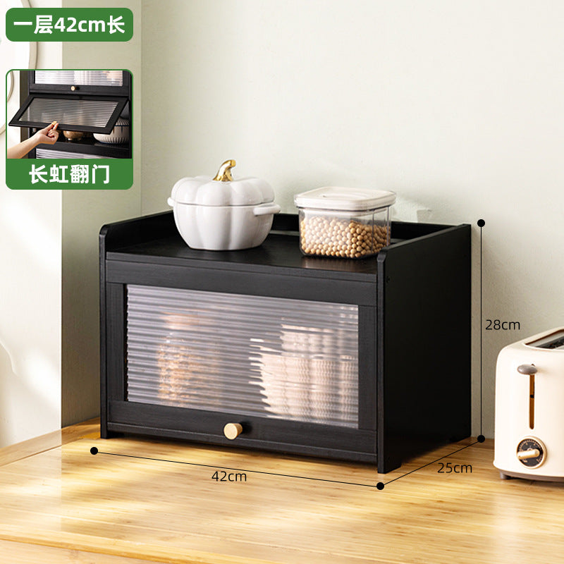 Kitchen countertops, seasoning shelves, storage shelves, supplies, finishing racks, layered multi-functional storage cabinets, cabinet artifacts