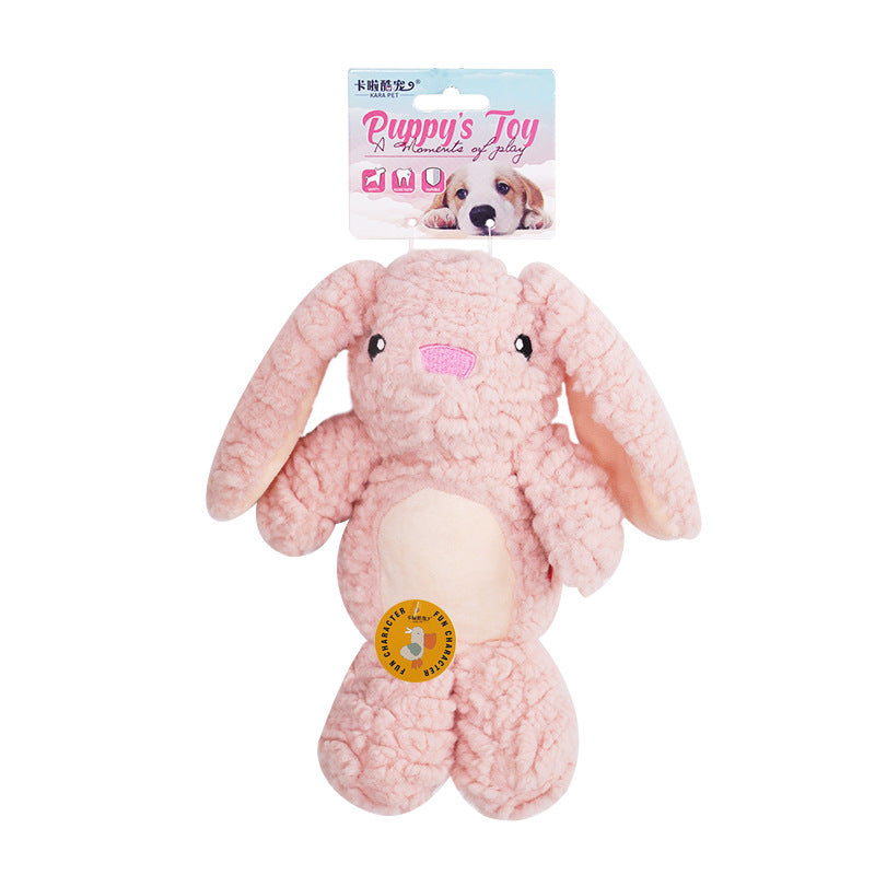 Amazon dog sound toy self-hi to relieve boredom, molar teeth, bite-resistant rabbit plush medium and large dog pet products