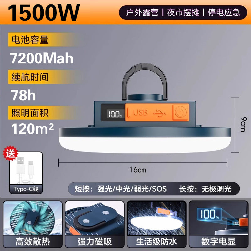 Charging camping lighting, long battery life and large capacity stall magnetic attraction cross-border outdoor led night market emergency light